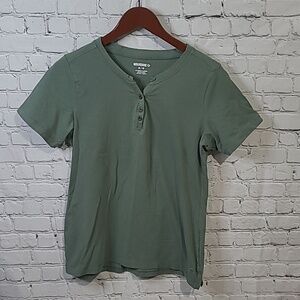 Wolverine Sage Green Short Sleeve Henley Tee